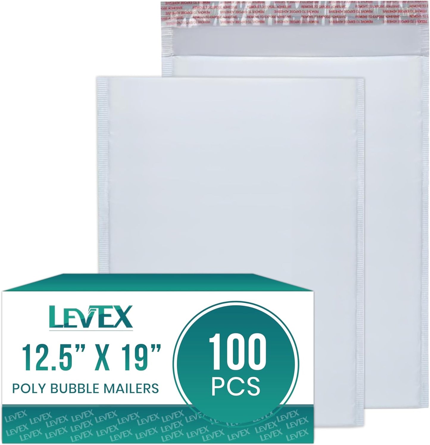Levex - #6 12.5" x 19" [100 Pack] Poly Bubble Mailers, Padded Envelope Mailers, Packing Envelope & Mailing Bags for Shipping