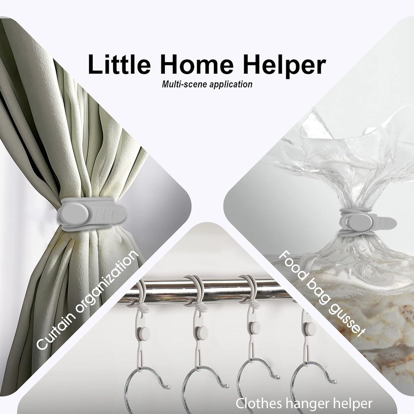 Nearockle Silicone Cable Ties Cord Organizer for Cable Management, 16PCS 4.2" and 7.1" Reusable Cable Organizer Electronic Accessories for Home, Office, Kitchen, School, Travel (Grey)