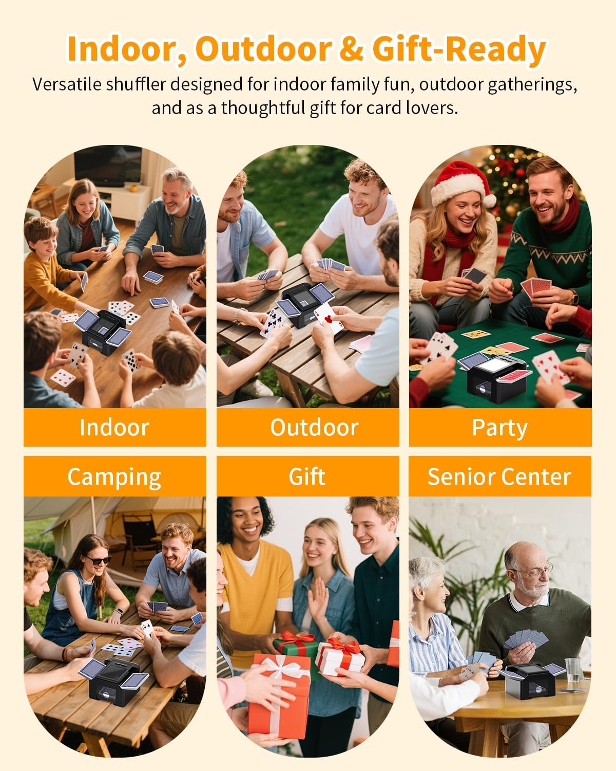 Card Shuffler 2 Deck Automatic, Rechargeable Playing Card Shuffler with Dual Mode, Low Noise and Portable, Auto Shuffler Machine for Poker, UNO,Skip-Bo, Phase 10, Blackjack, Texas Hold'em, Black