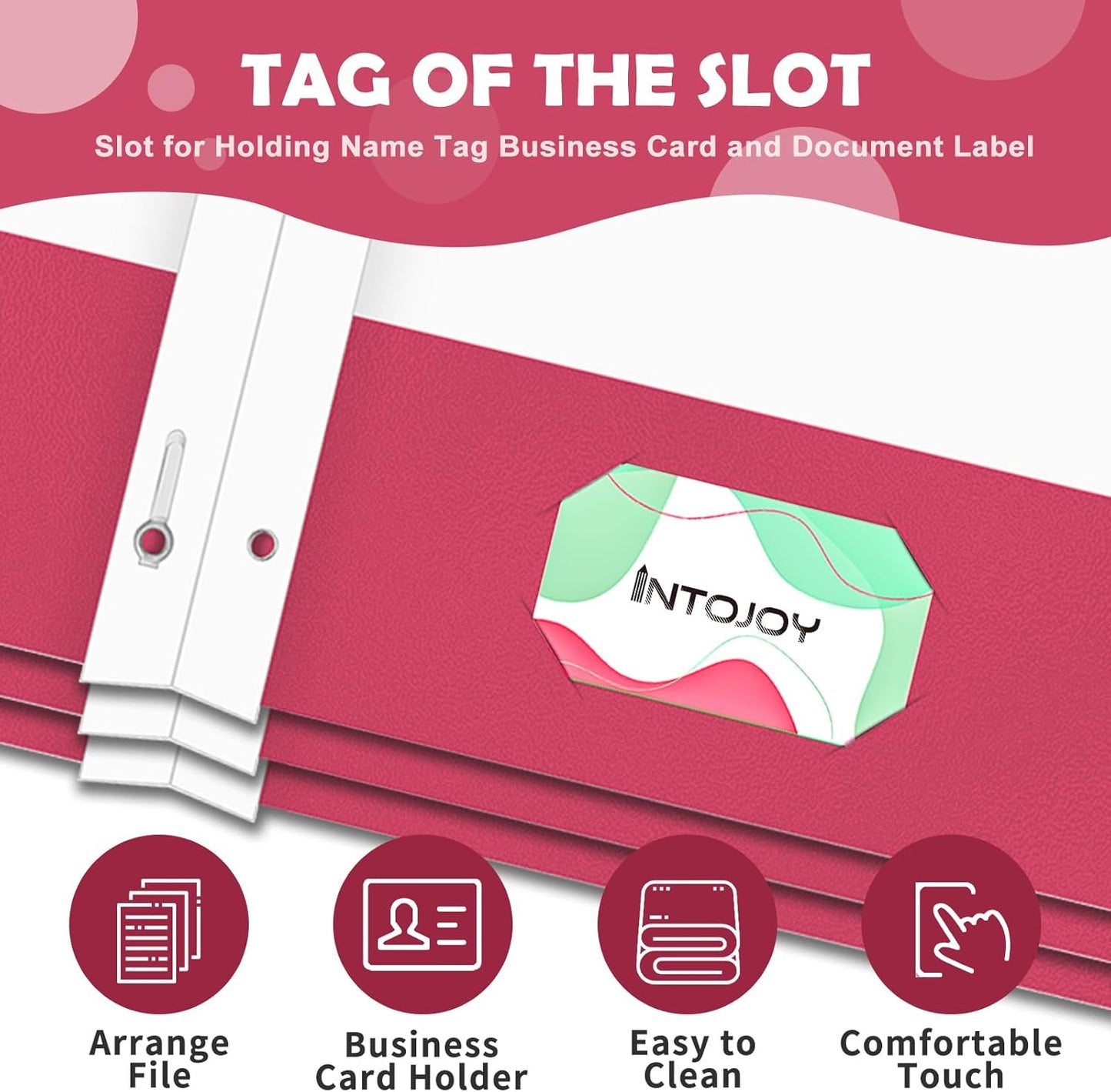 Folders with Pockets,IntoJoy 50 Pack Two Pocket Folders Business Card Holder Paper Folders with Prongs for School Office Filing Cabinet Resume Portfolio (Magenta)