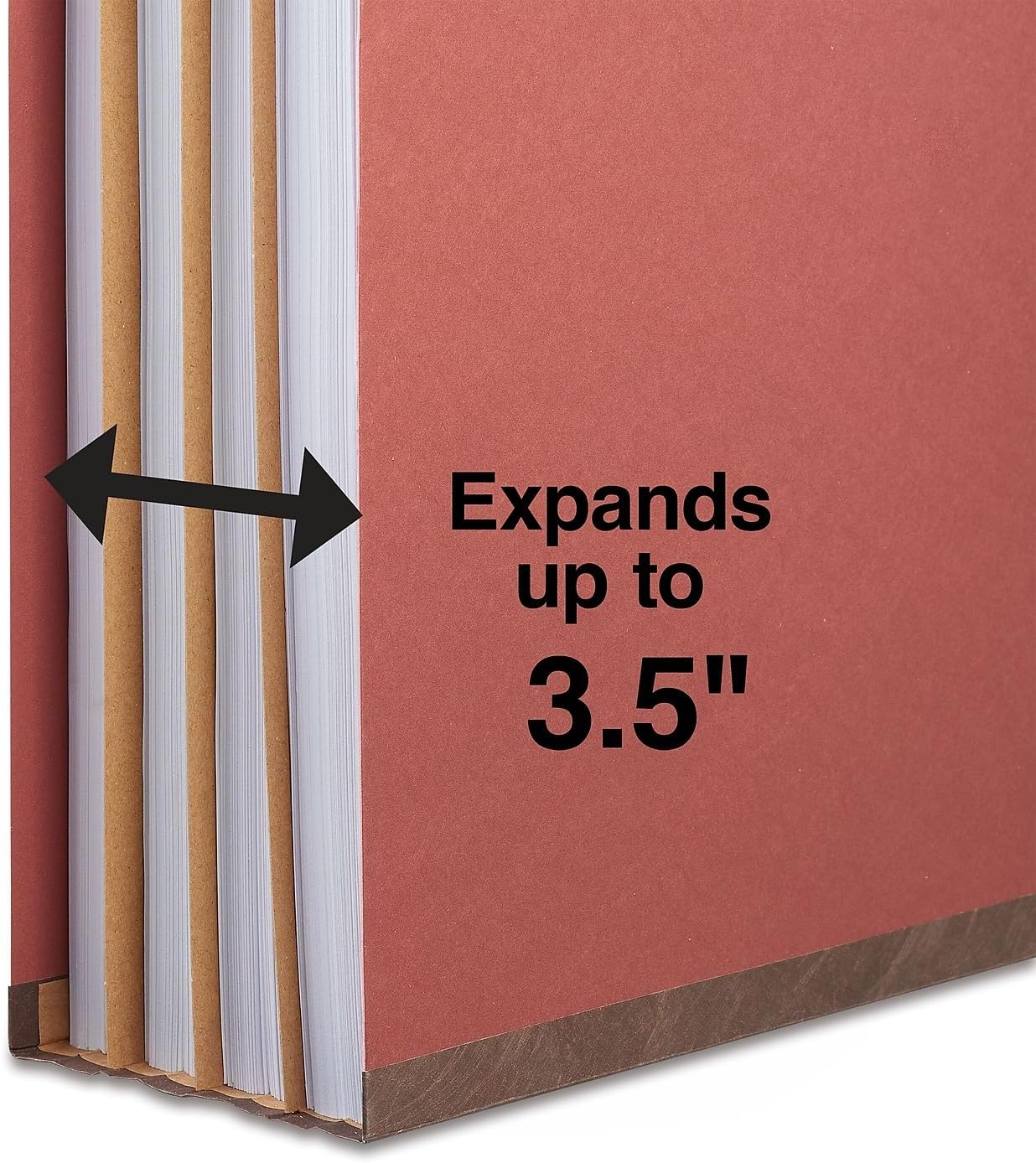 Staples Pressboard Classification Folder, 3-Dividers, 3.5-inch Expansion, Legal Size, Brick Red, 40/Carton (ST614419/6144VS)