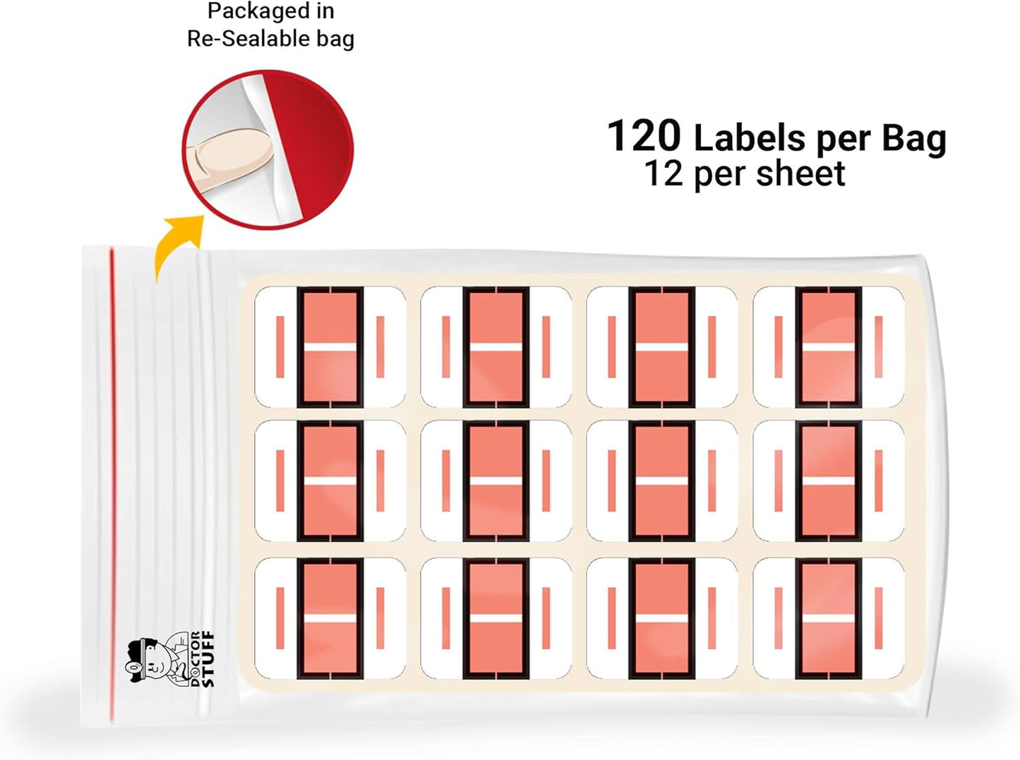 Doctor Stuff - File Folder Labels, Alphabet Letter I Stickers, Compatible with Smead BCCR/BCCS - TPAM Series Alpha Stickers Pink, 1" x 1-1/4", 120 Labels per Package
