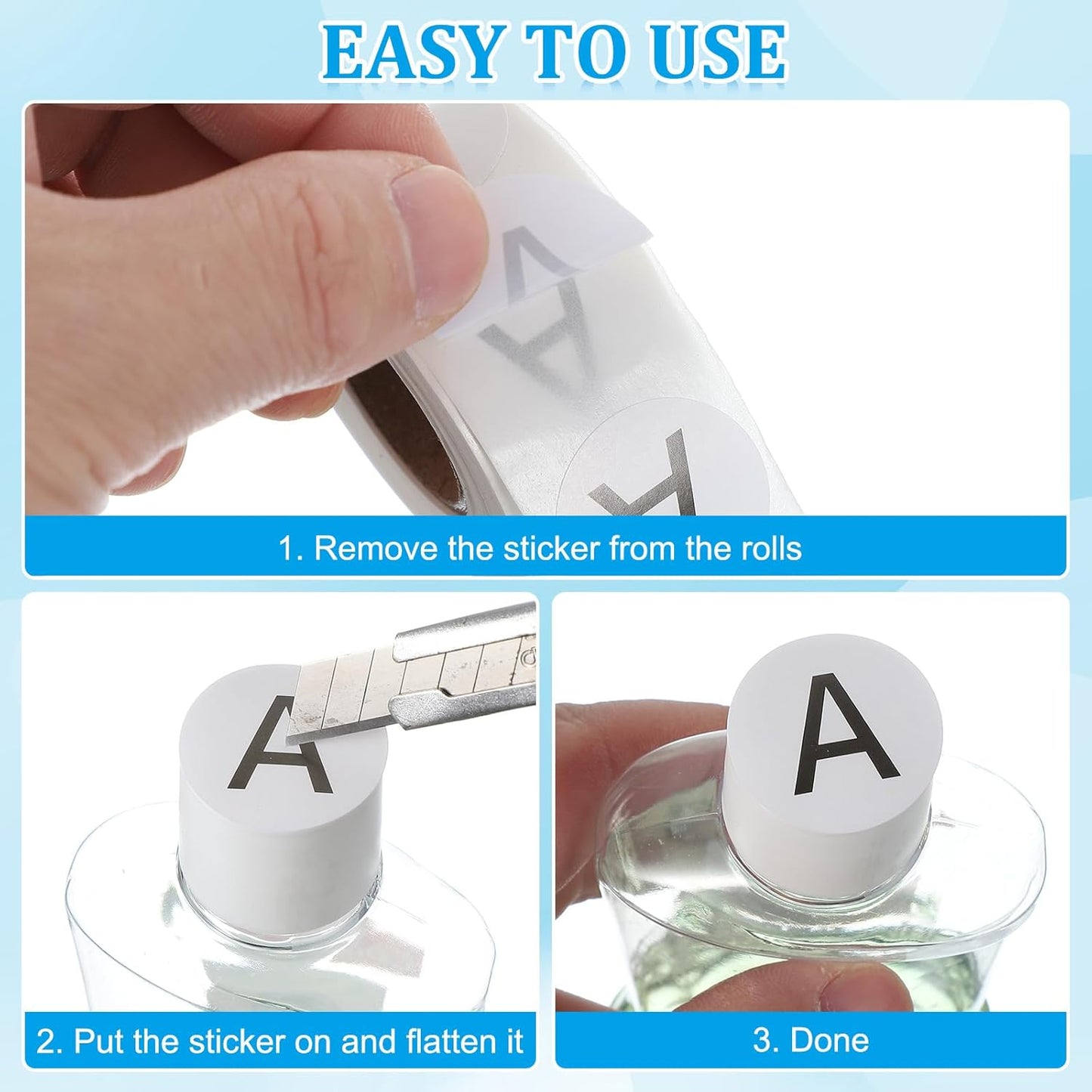 PATIKIL 1" Letter I Stickers, 4 Rolls Self-Adhesive Alphabet Round Circle Dots Labels for Organization Storage Inventory Boxes Scrapbook Craft 2000 Pcs Total