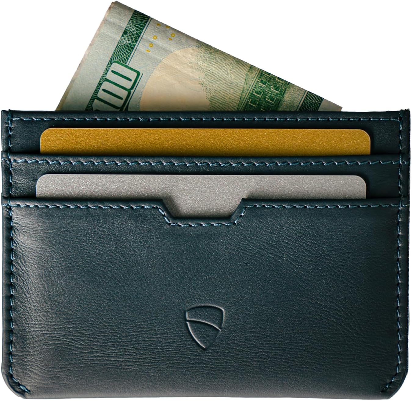 Vaultskin MOORGATE Slim Card Holder - Minimalist Leather Wallet, RFID Blocking Sleeve, Fits Front Pocket, for Men and Women