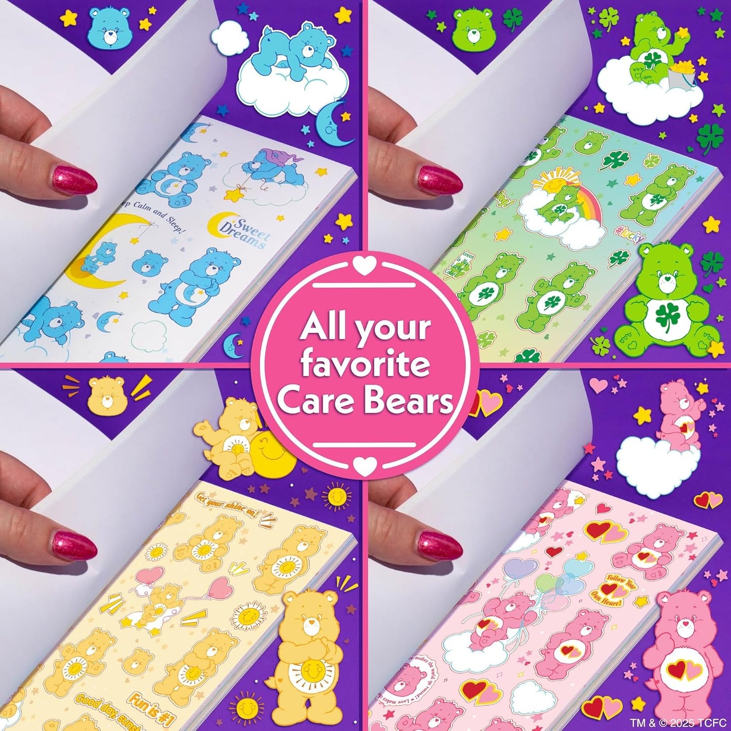 Care Bears Sticker Book, 1500 Cute Stickers for Scrapbooks, Planners, Features Letter Stickers, Planner Stickers, Laptop Stickers, Water Bottle Stickers for Kids Teens, School Supplies For Kids