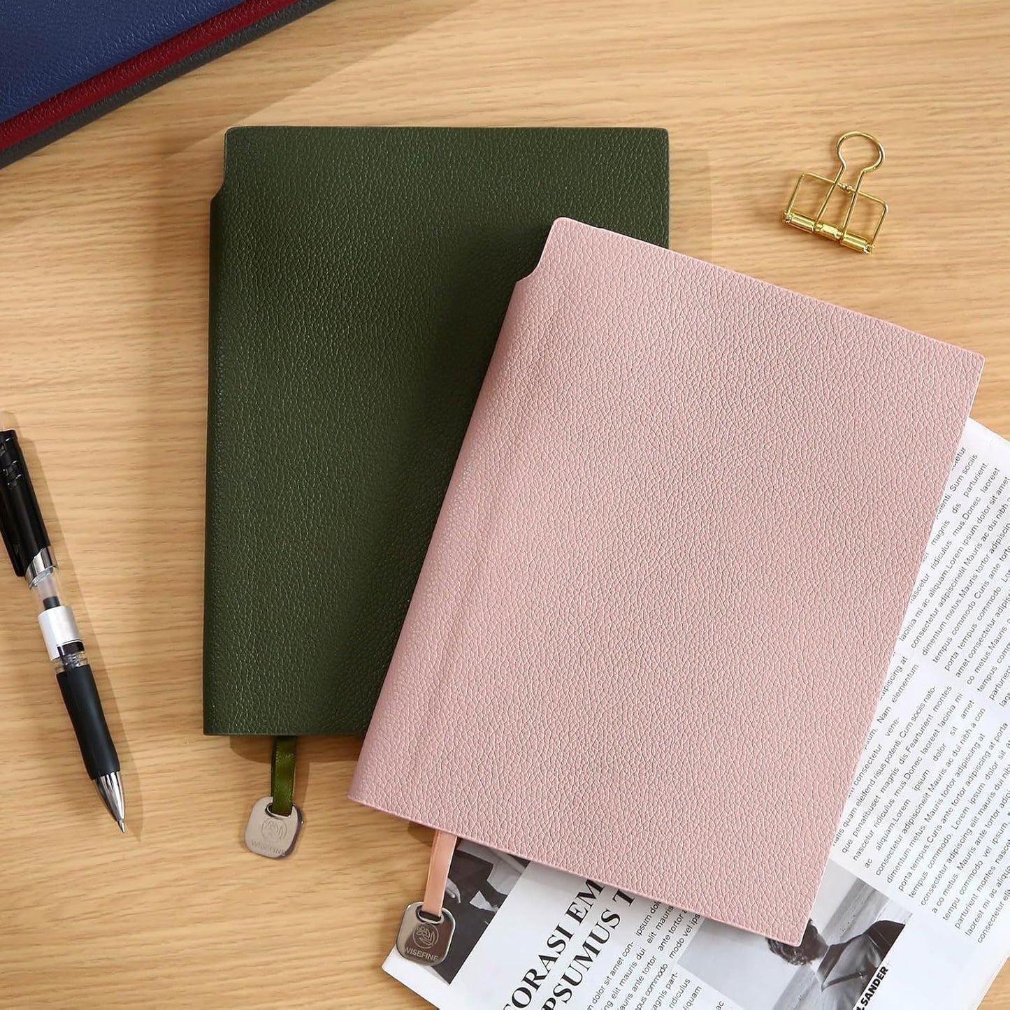 Lined Journal Notebook for Women A5 Softcover PU Leather Journals for Writing, 160 Pages Daily Journaling, College Ruled Notebooks for Work School, Business 6.38'' X 8.28'' Pink