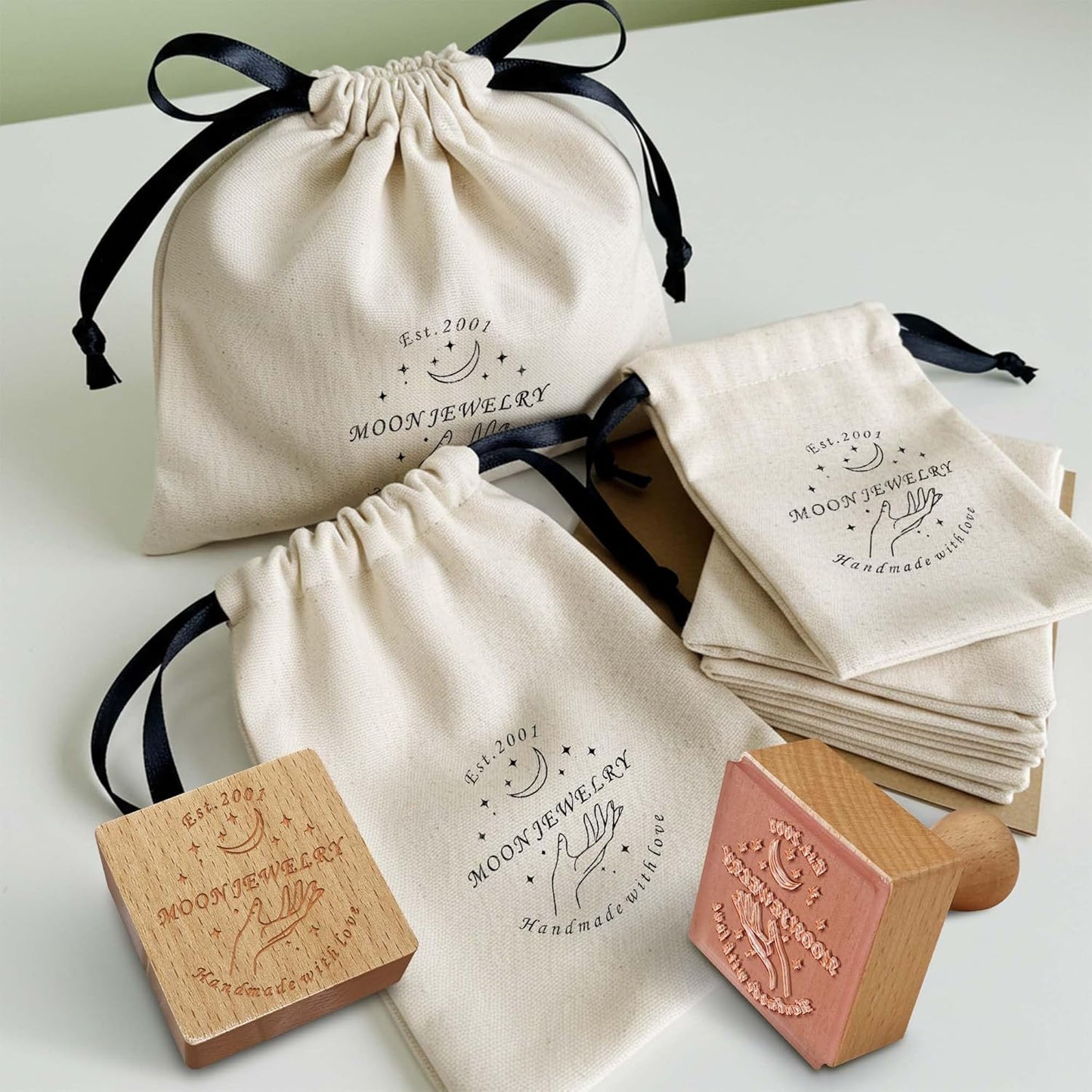 Custom Logo Stamp - Personalized Rubber Stamp - Multiple Size Options Available - Upload Your Logo (2"x2")