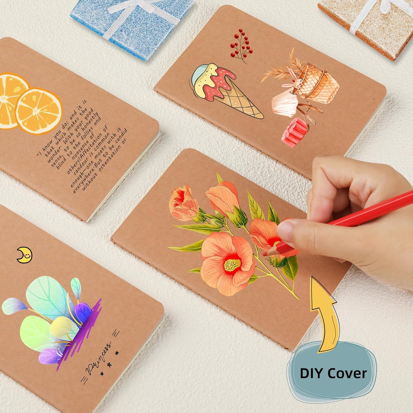 20 Pack Dot Grid Small Pocket Notebook Journals Bulk with Thick Dotted Paper, 60 Pages, 5.5x3.5 inch, A6 Size, Kraft Cover, Diary Writing Sketchbook Subject Notebooks Planner