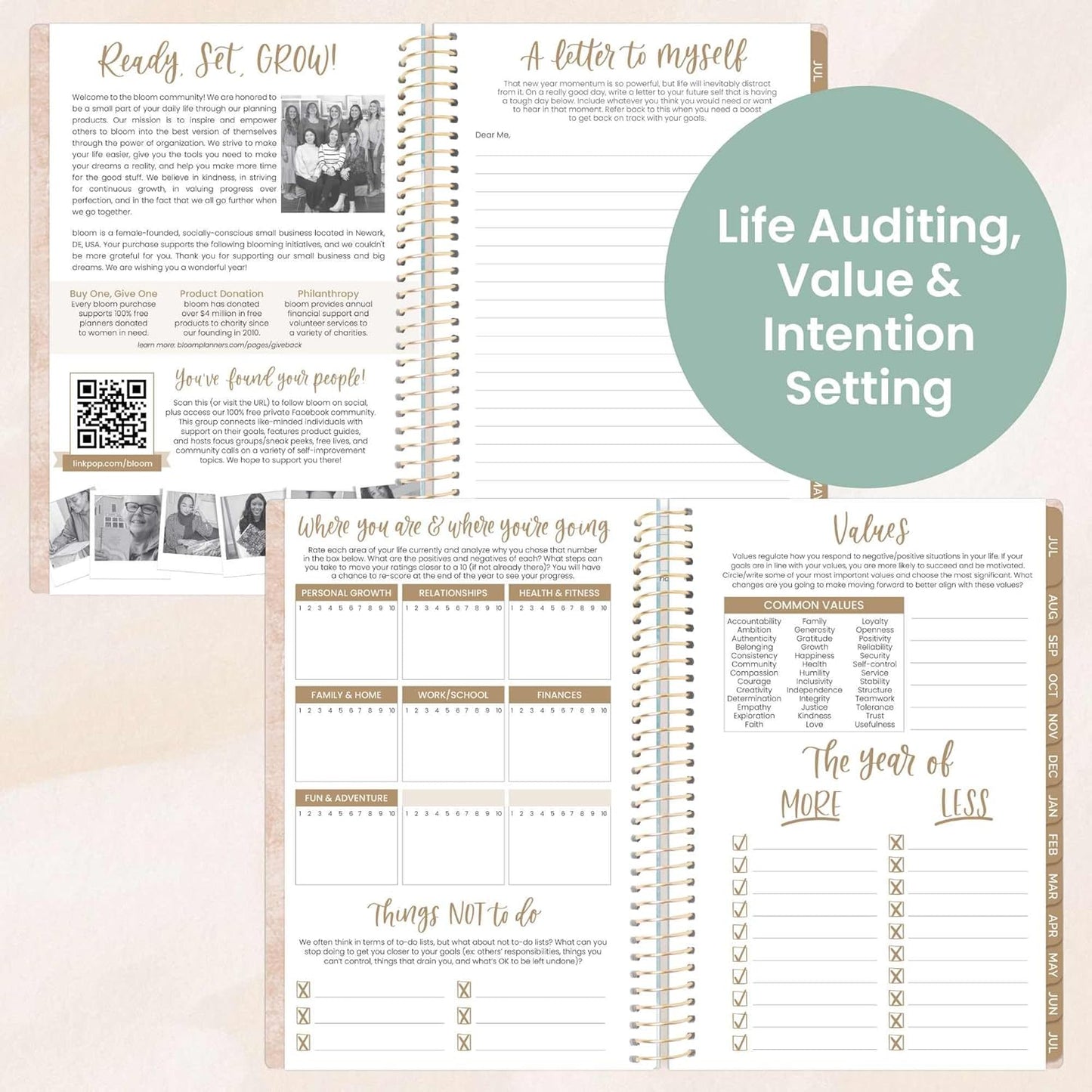 bloom daily planners 2025-2026 Academic Year Daily Planner (July 2025 - July 2026) - A5 Weekly & Monthly Calendar Agenda Organizer Book with Stickers - 5.5" x 8.25" - Ocean Oasis