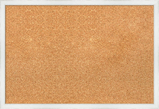 Amanti Art Natural Cork Board for Wall, 17x25 Vision Board with White Frame, Medium Corkboard Office Decor for Home Organization, Country Rustic Corkboard Pinboard to Display Items for Home