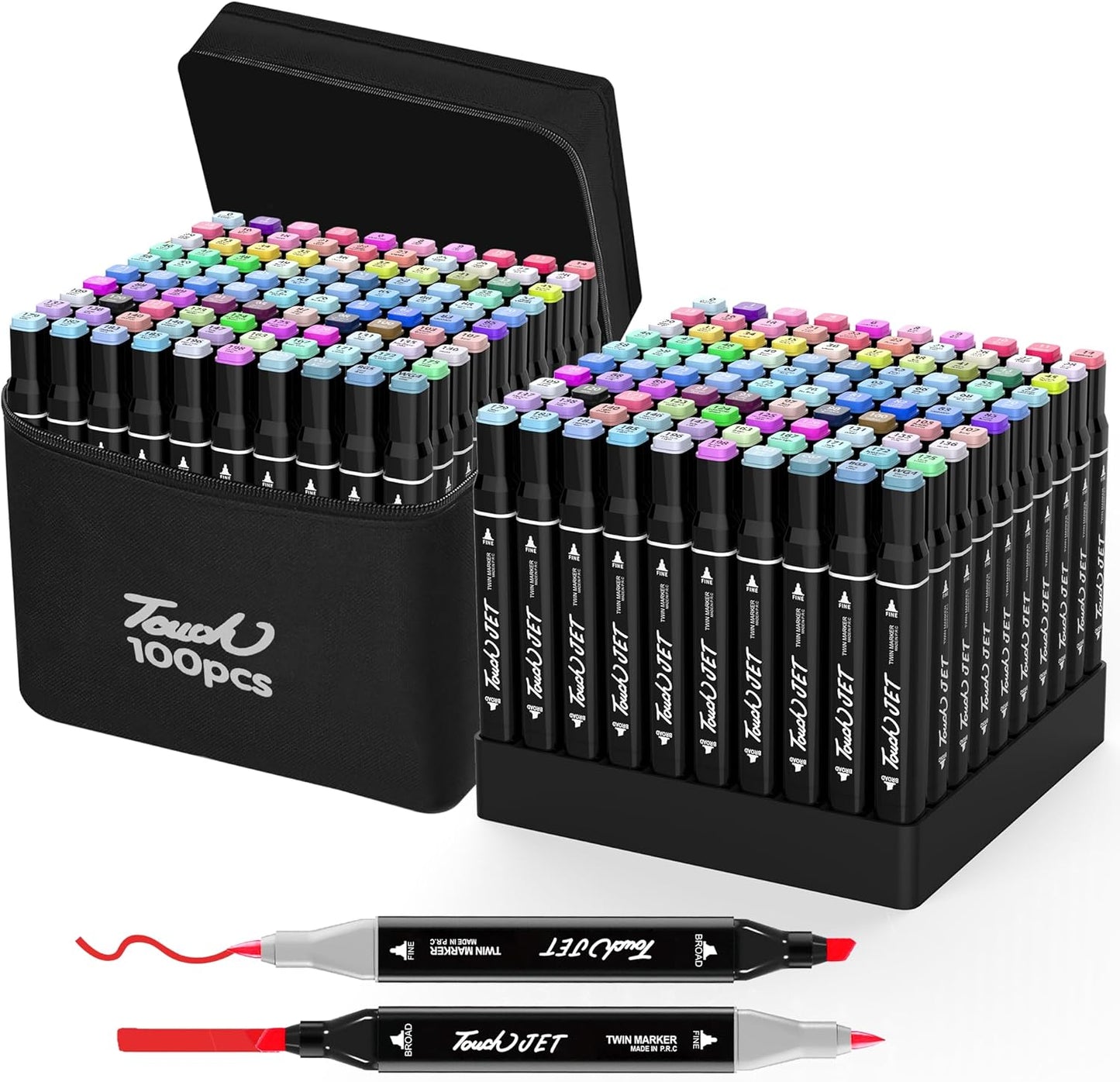 Alcohol Markers, 100 Colors Dual Tip Art markers, Drawing Markers, Coloring Marker for Kids Sketching Adult Coloring