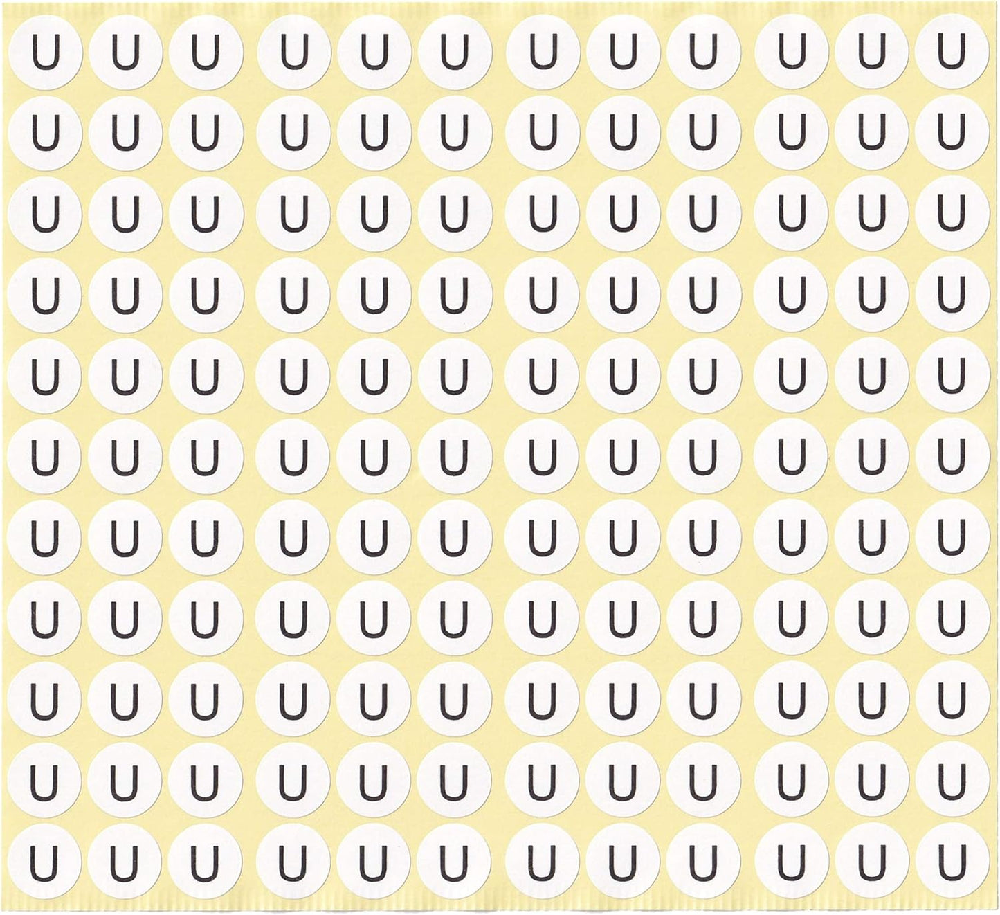 dealzEpic - Alphabet Stickers of The Letter U - Small Round Paper Self-Adhesive Peel and Stick Letter Labels - Set of 15 Sheets