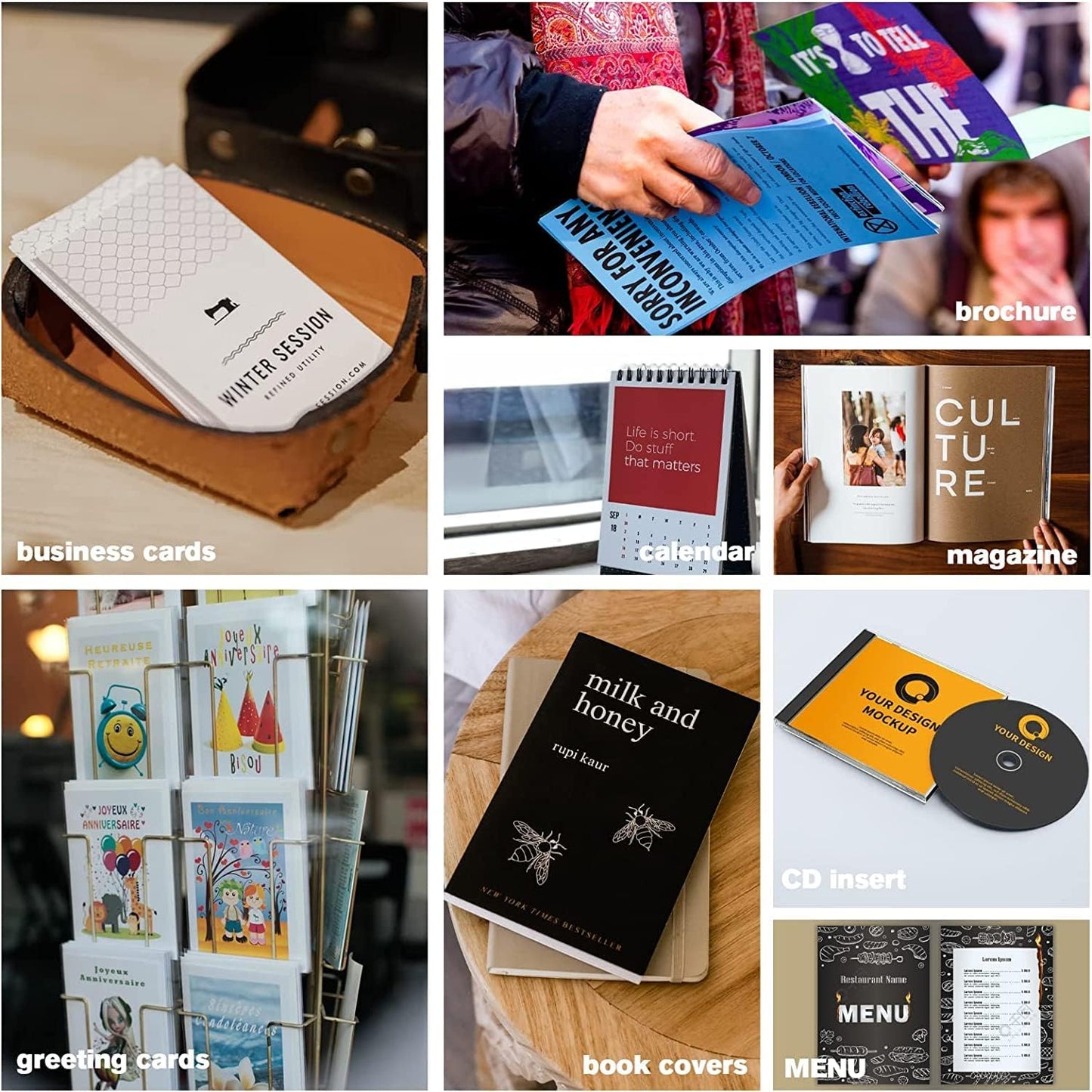 Uinkit 120 Sheets Presentation Paper Matte 8.5x11 Inkjet 48lb 180gsm Single Side Printable Photo for All Dye Ink Inkjet Printers