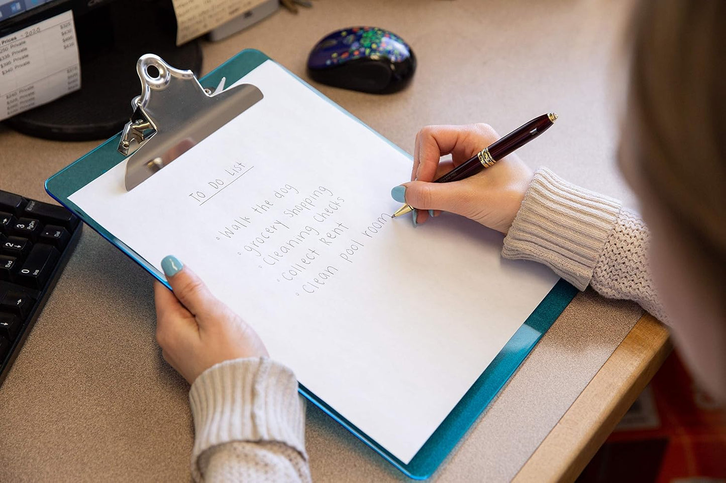 Plastic Clipboards with Butterfly Clip Set of 6-12.5 x 9 Inch Multi Color Plastic Clipboards Bulk - Clear Clipboards Bulk Classroom Holds 100 Sheets, Acrylic Clipboard Clear 6 Pack