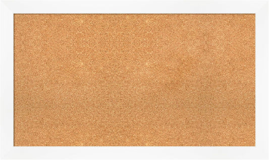 Amanti Art Natural Cork Board for Wall, 23x39 Vision Board with White Frame, Large Corkboard Office Decor for Home Organization, Modern Corkboard Pinboard to Display Items for Home Organization in