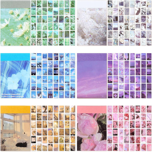 Outus 300 Sheets Washi Paper Sticker Aesthetic Stickers Set for Journaling Travel Planner Stickers for Scrapbooking Vintage Washi Sticker Book for Diary Calendar DIY Craft Album(Gentle Style)