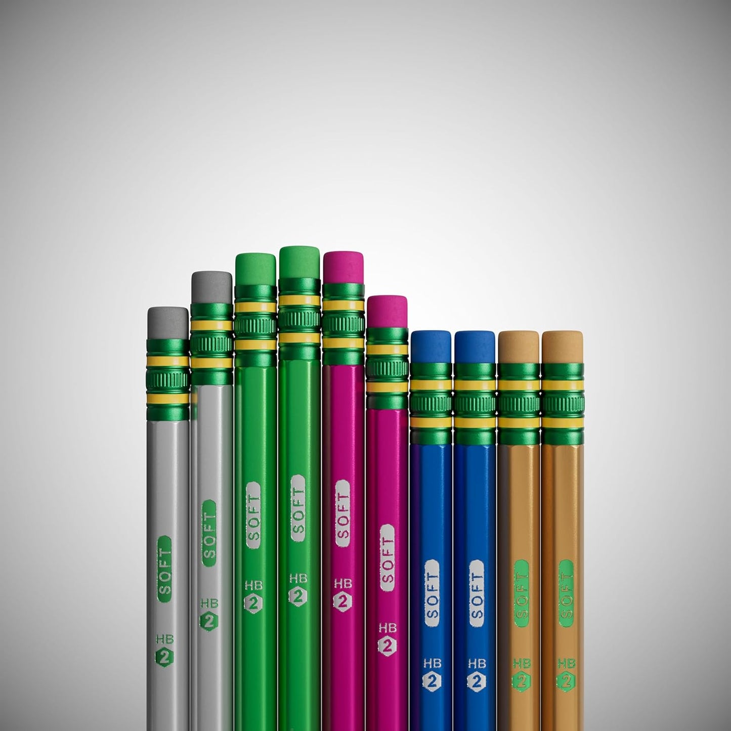 Ticonderoga Wood-Cased Pencils Master Pack, Pre-Sharpened, #2 HB Soft, Metallic Colors, 150 Count
