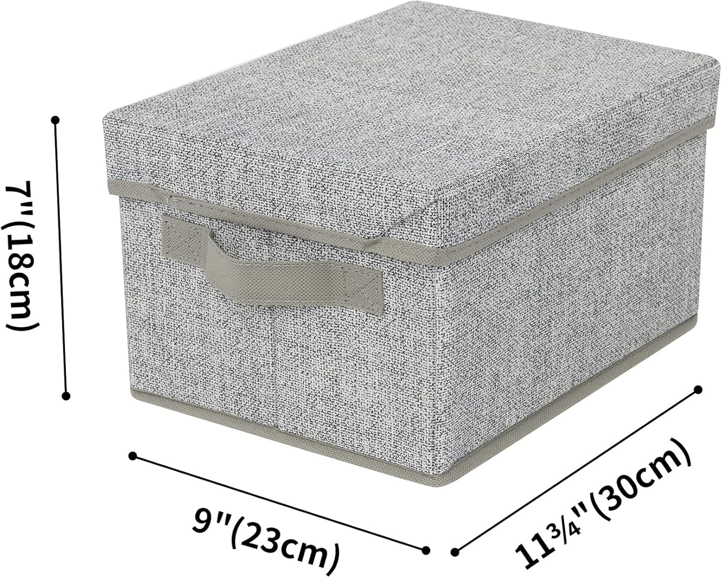 GRANNY SAYS Closet Storage Bins, Fabric Boxes with Lids, Shelf Baskets for Closet Organization, Stackable Storage Containers, Gray, Medium, 3-Pack