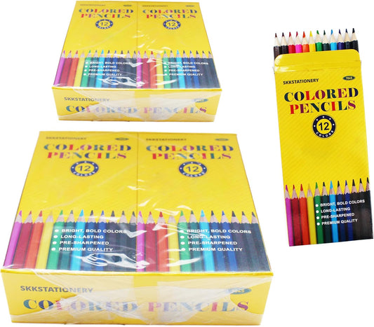 SKKSTATIONERY 288Pcs Colored Pencils, Coloring pencils Pre-sharpened, Back to school, 12 Colors, 12pcs/box, Total 288Pcs Color pencil set