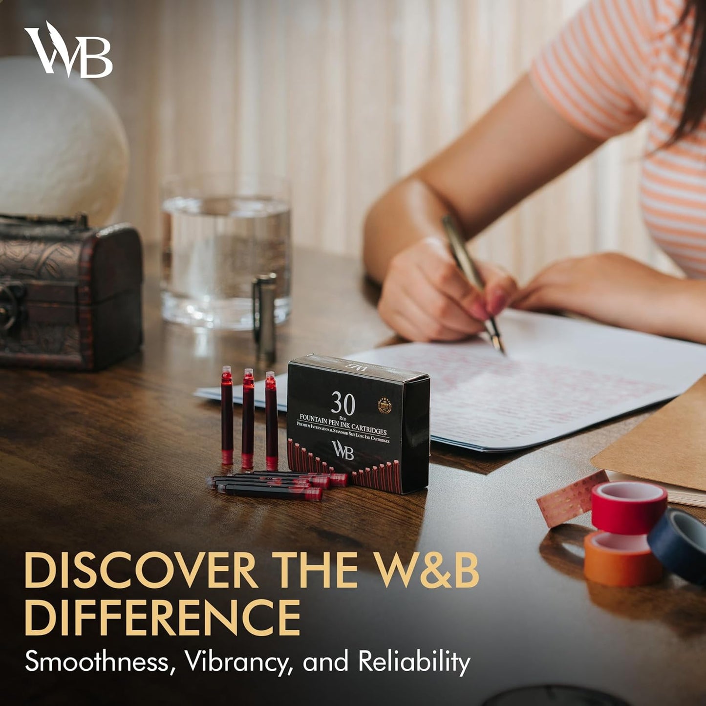 Wordsworth & Black Fountain Pen Ink Refills - Set of 30 Pink Ink Cartridges - International Standard Size - Length APPR 2.04 Inch - Base Diameter APPR 0.24 Inch - Disposable and Generic