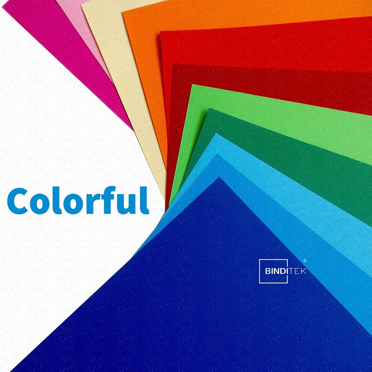 Binditek 100 Pack 13 Mil Grain-Texture Paper Binding Presentation Covers, 8-1/2 x 11 Inches, 90lb, 250 GSM, Un-Punched, Letter Size, Black, for Business Documents