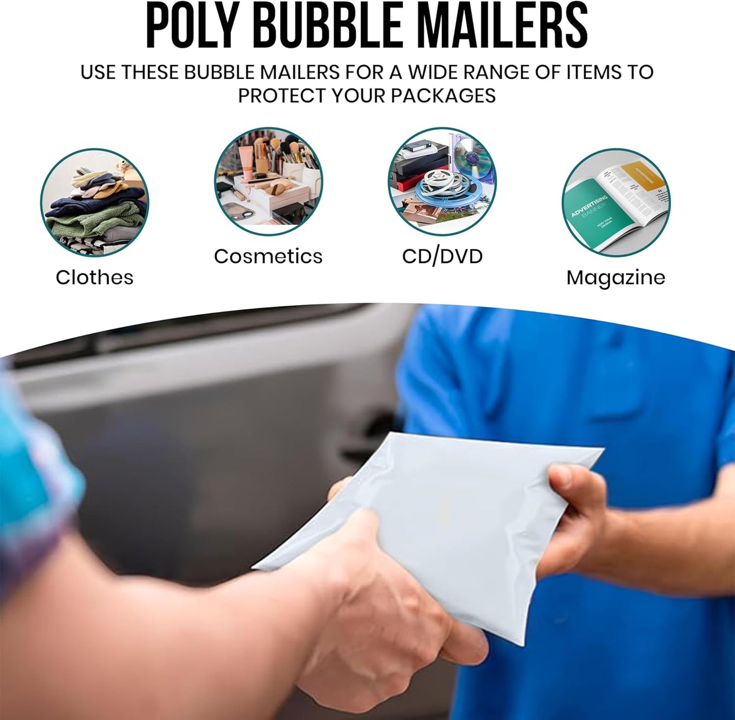 Levex - #1 7.25" x 12" [100 Pack] Poly Bubble Mailers, Padded Envelope Mailers, Packing Envelope & Mailing Bags for Shipping