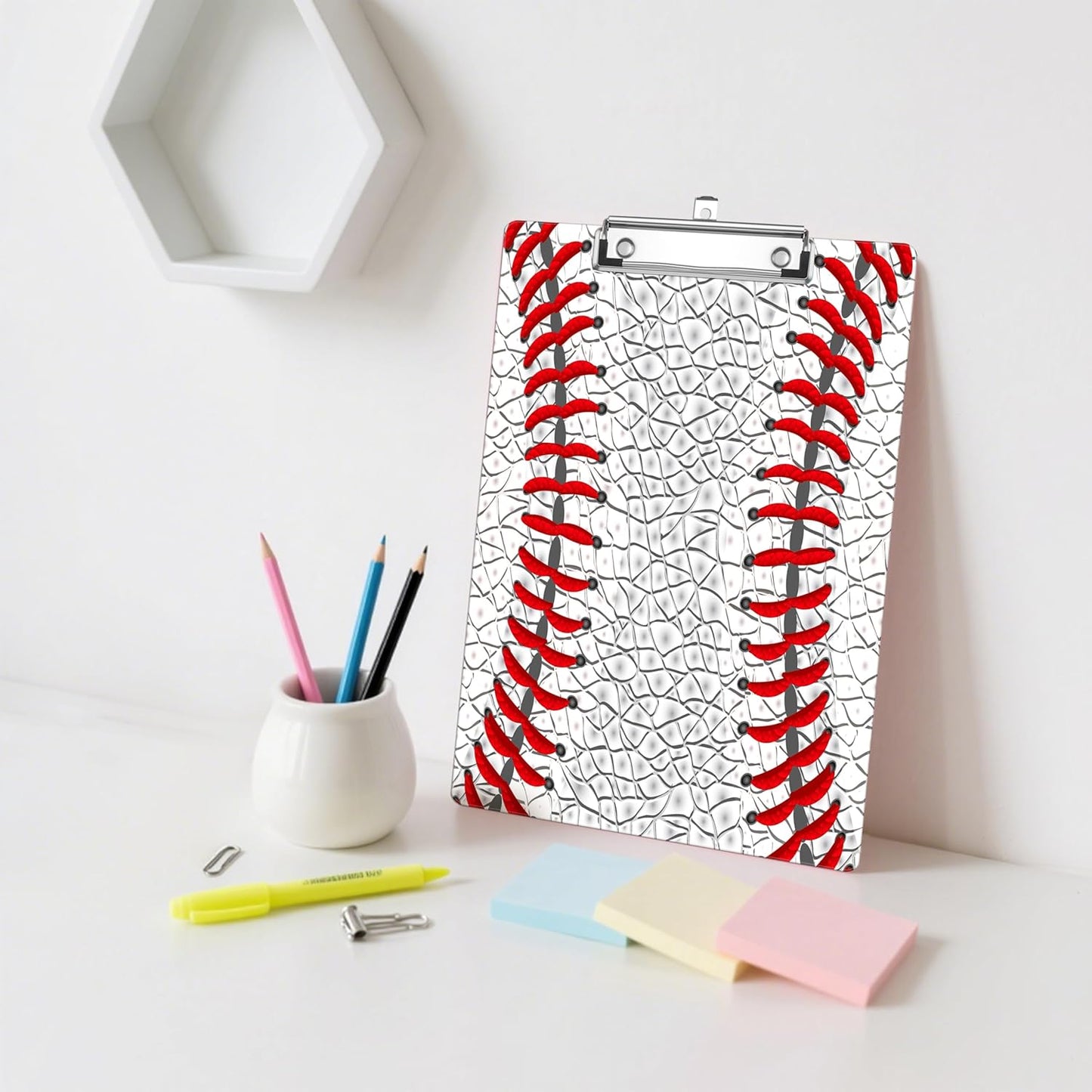 Baseball Plastic Clipboards,Decorative Plastic Acrylic Clipboard for Teacher Social Worker Students Office Supplies 8 * 12