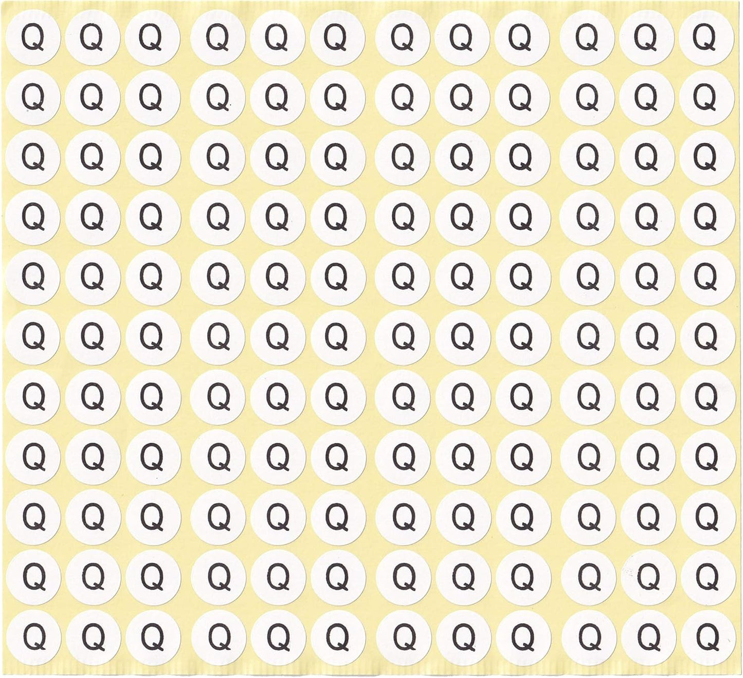 dealzEpic - Alphabet Stickers of The Letter Q - Small Round Paper Self-Adhesive Peel and Stick Letter Labels - Set of 15 Sheets