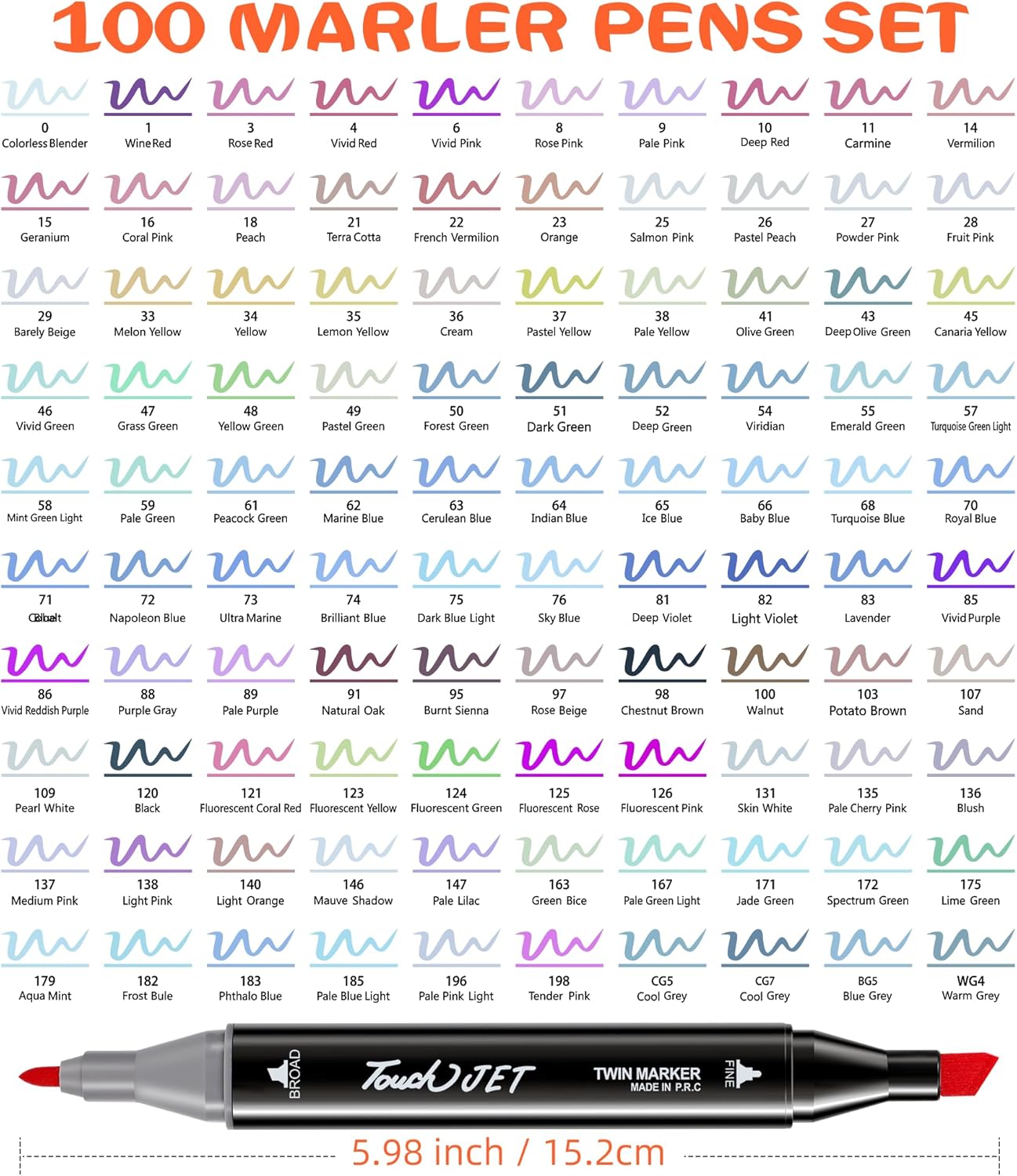 Alcohol Markers, 100 Colors Dual Tip Art markers, Drawing Markers, Coloring Marker for Kids Sketching Adult Coloring