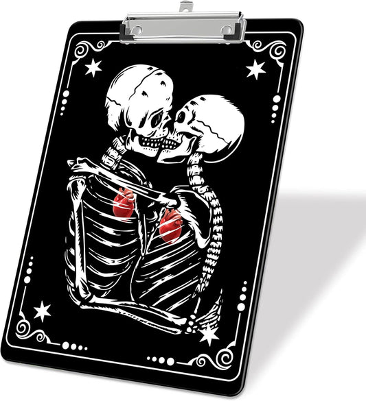 Skull Valentine's Day Plastic Clipboards,Decorative Plastic Acrylic Clipboard for Teacher Social Worker Students Office Supplies 8 * 12