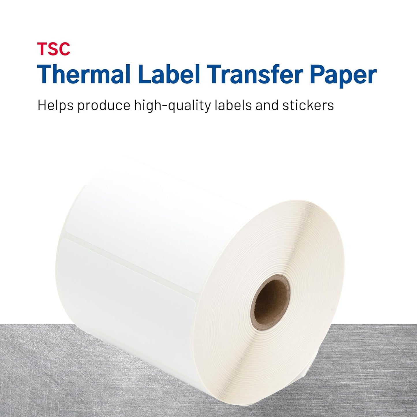 TSC Thermal Label Transfer Paper for Printers, Stickers and Labels for Postage, Receipts, Retail, Business, 4" Width x 2" Length, 1" Core, 5" Outer Diameter, White, 1250 Labels Per Roll, 4 Rolls