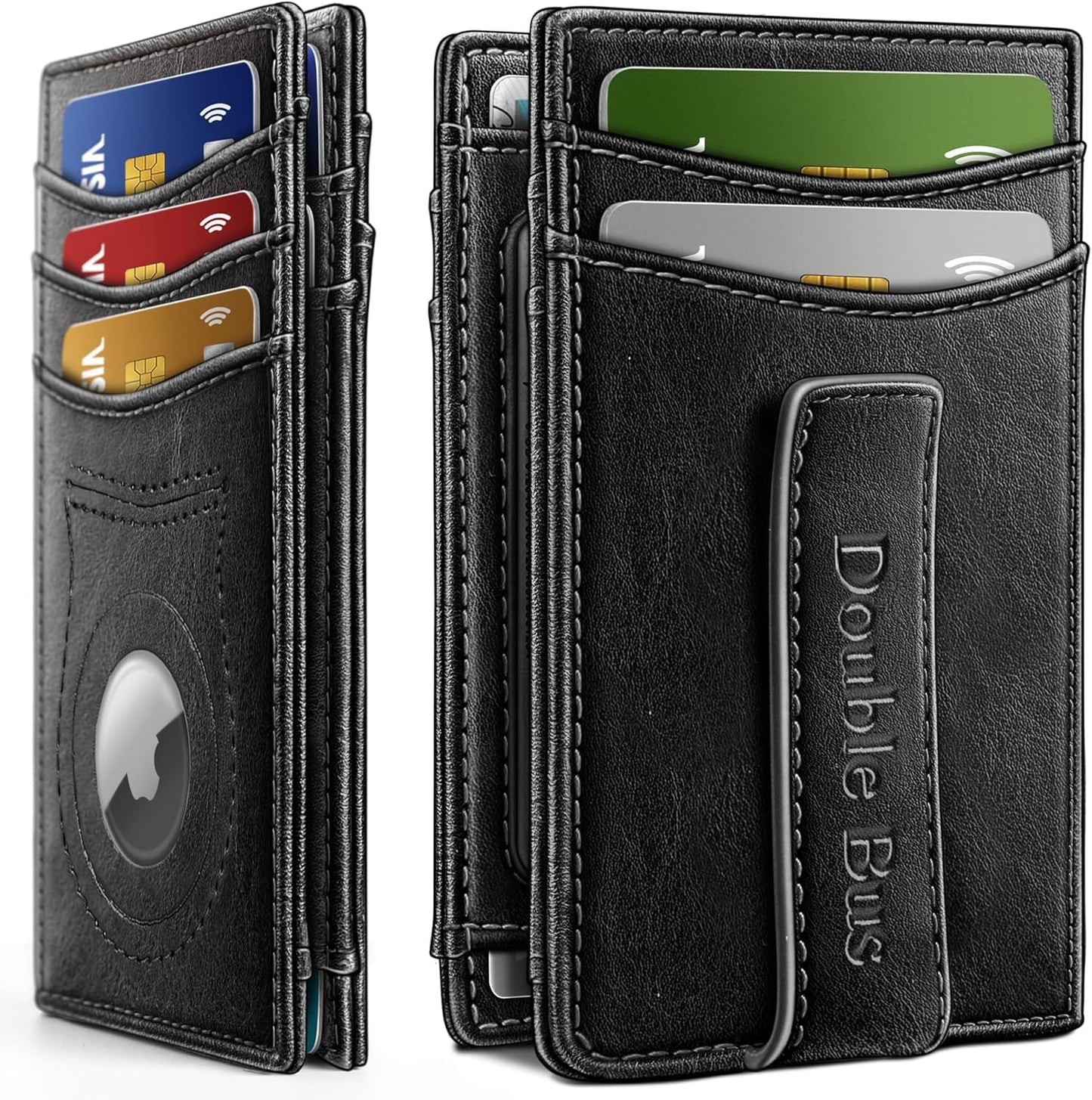 Slim Wallet for Men Credit Card Holder Wallet RFID Blocking Bifold Mens Slim Wallet,Thin Minimalist Front Pocket Mens Leather Wallets,Smart Security Mini Small Compact Wallet & Money Clip