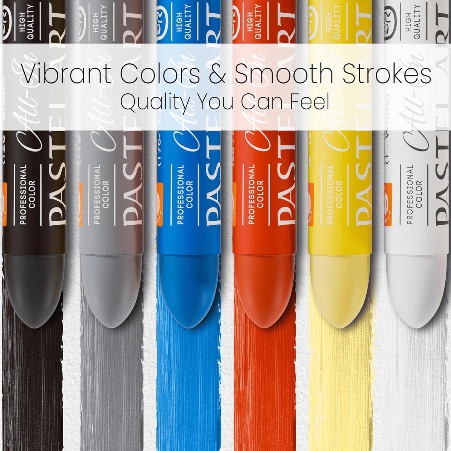 6 Pack Jumbo Oil Pastels Set (14 x 84 mm), Soft Oil Pastels with Vibrant Colors, Great Blending and Layering, Pastel Crayons for Professional Artists and Hobbyists