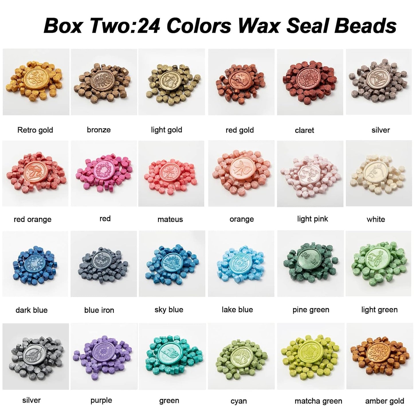Wax Seal Stamp Kit with Gift Box,48 Color 1200 Pcs Sealing Wax Beads with 2 Pcs Seal Stamp,Warmer,Spoon,Metallic Pen and 10Pcs Tea Candles for Wedding Invitations Wrapping Christmas Letters