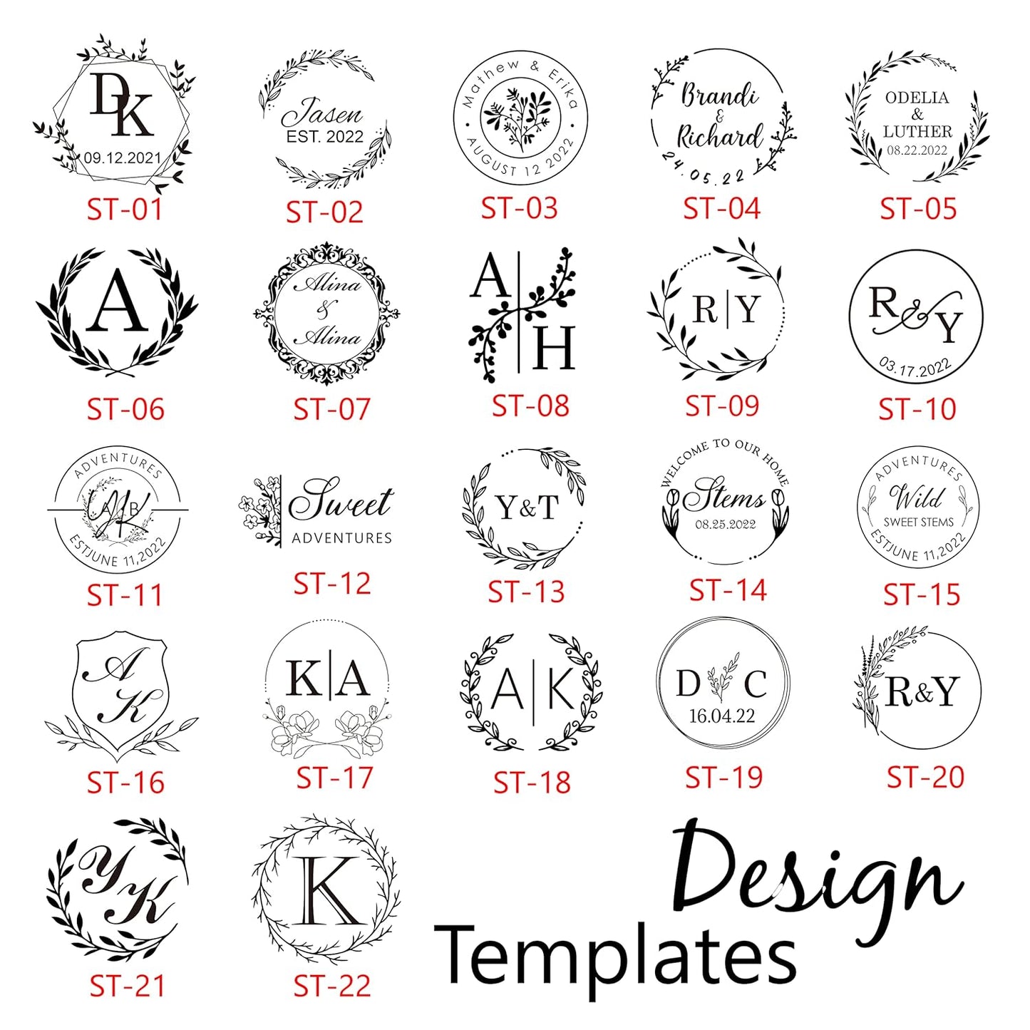 STAMTECH Custom Wax Seal Stamp - Wax Seal Stamp Kit with Gift Box Custom Wax Stamp Create Your Own Seals Great for Crafting Envelopes Gift Wrap Wedding Party Invitation and Decoration(1.18" Stamp)