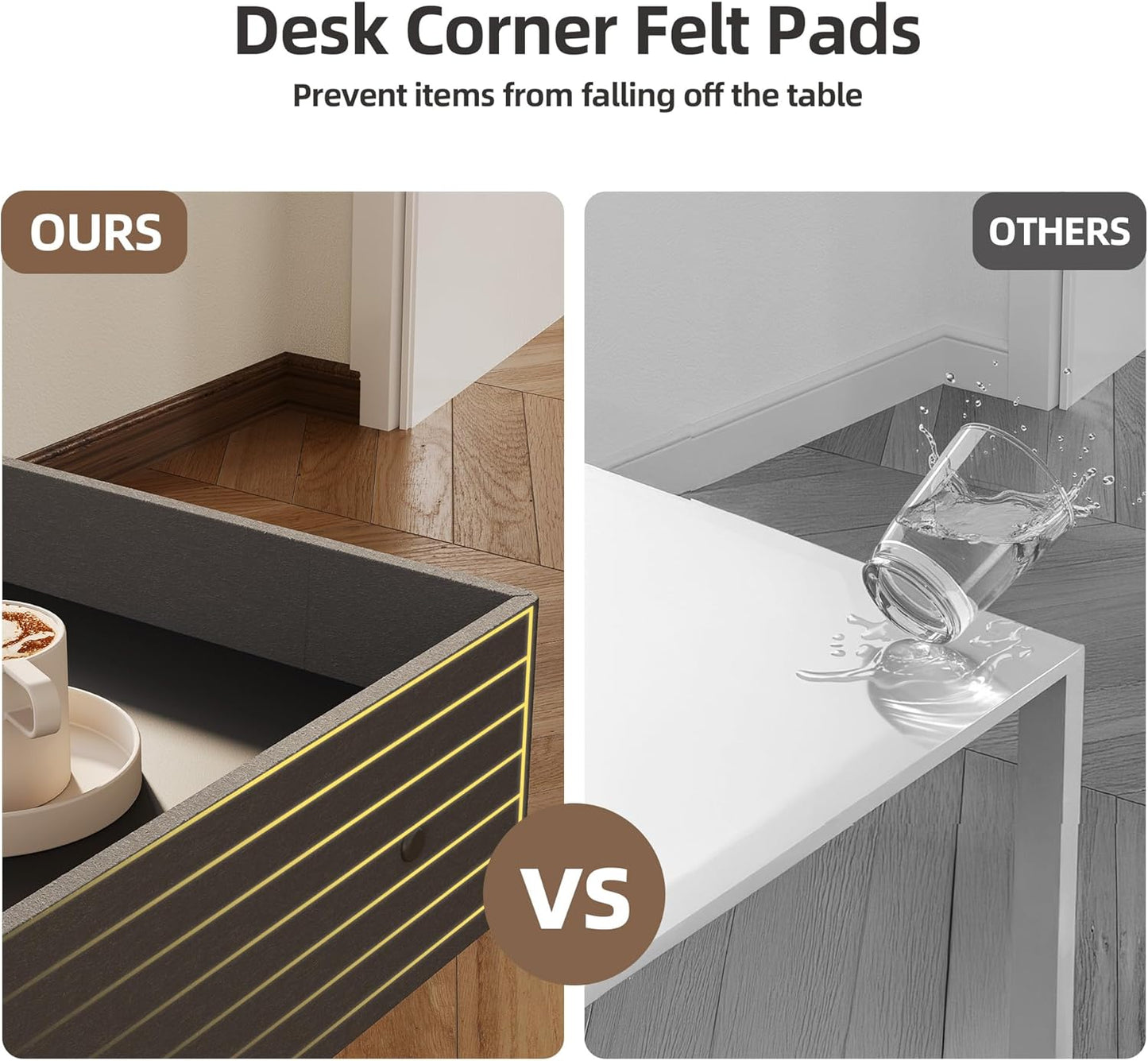 Claiks L Shaped Standing Desk, 55 Inch Electric Height Adjustable Desk with Splice Board Corner Workstation for Home Office, Black