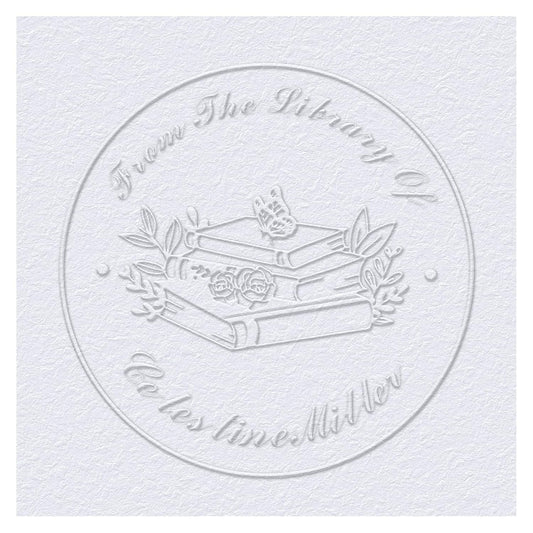 Book Embosser Custom Embosser Stamp with Your Name or Design Personalized Library Embosser Stamp Customized Books Business Cards Paper Documents Notebooks etc. (11)