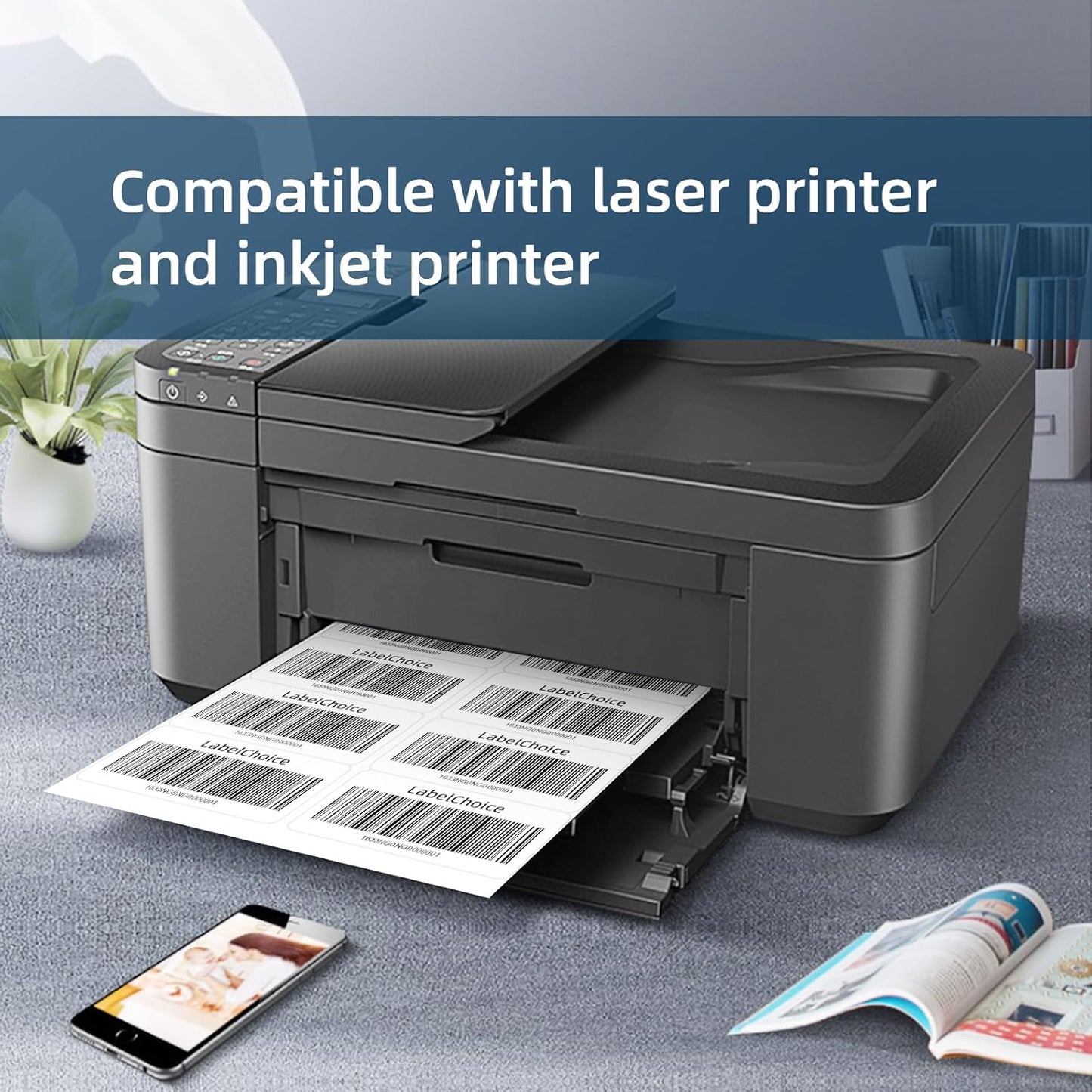 100 Sheets 1000 Pcs 2”x4” 10 Up Shipping Address Labels Compatible with Laser and Inkjet Printers, 2x4 10 Per Page Strong Adhesive Internet Mailing Shipping Labels