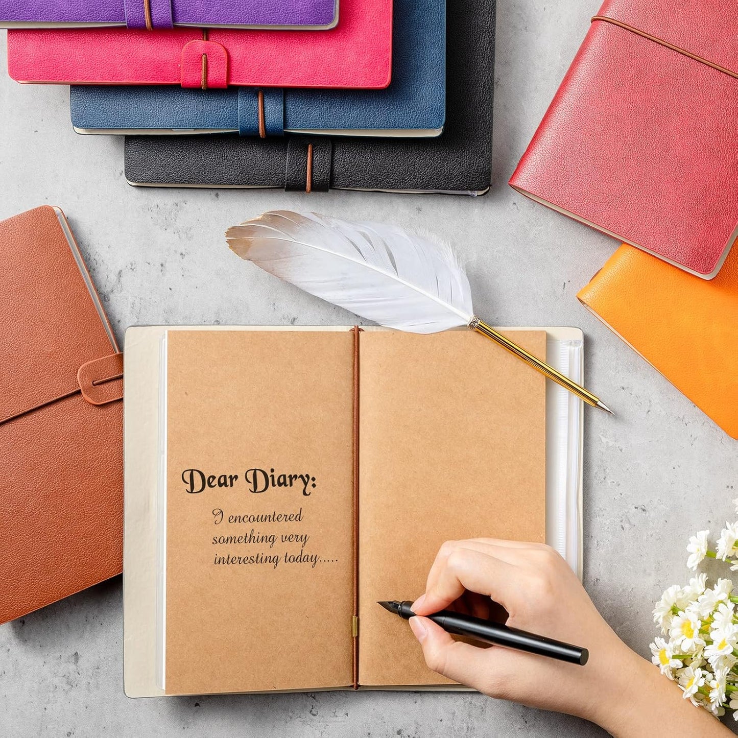 Sinmoe 10 Pack PU Leather Notebook Journal Bulk, Vintage Travel Notebook Multicolor Refillable Journal Diary Planner Gifts for Men Women, 100GSM Lined Paper, Card and Phone Slot, 7.9 x 4.7 Inches