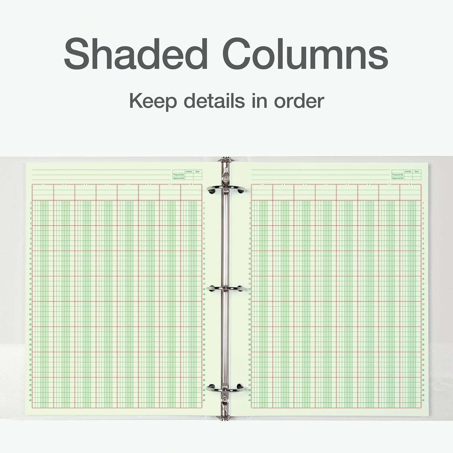 Adams Columnar Analysis Pad, 8 Column Ledger, 8.5" x 11", 100 Pages (50 Sheets), Green, 3 Hole Punch, for Accounting, Bookkeeping & Data (ACP85118)