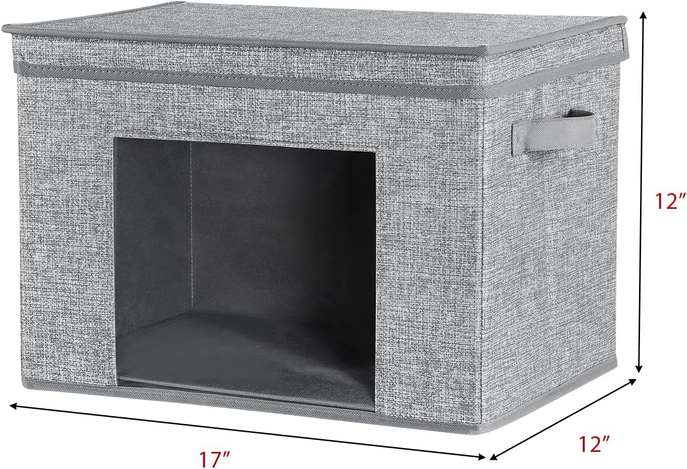 Univivi Fabric Foldable Storage Boxes Large Storage Bins with Lids [4-Pack] Collapsible Storage Cubes, Closet Organizers and Storage Cubes for Home, Bedroom, Closet (Grey, 17“ x 12” x 12")