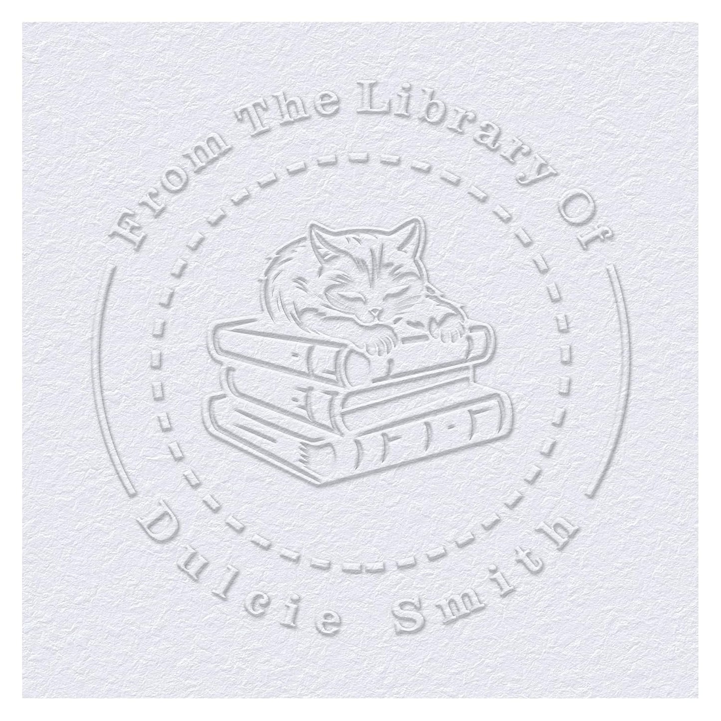 Book Embosser Custom Embosser Stamp with Your Name or Design Personalized Library Embosser Stamp Customized Books Business Cards Paper Documents Notebooks etc. (13)