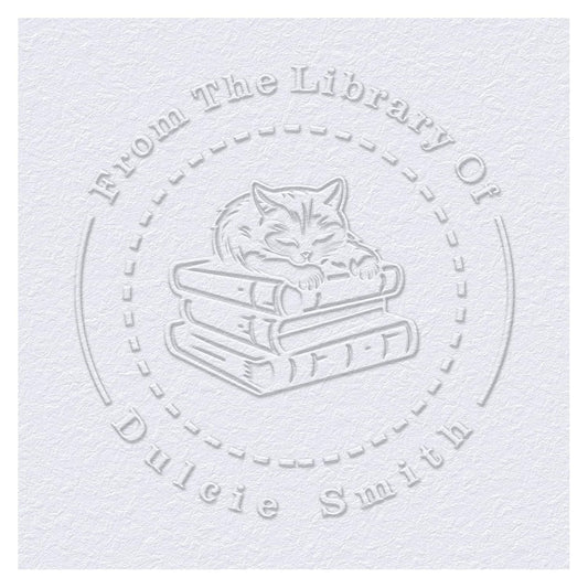Book Embosser Custom Embosser Stamp with Your Name or Design Personalized Library Embosser Stamp Customized Books Business Cards Paper Documents Notebooks etc. (13)
