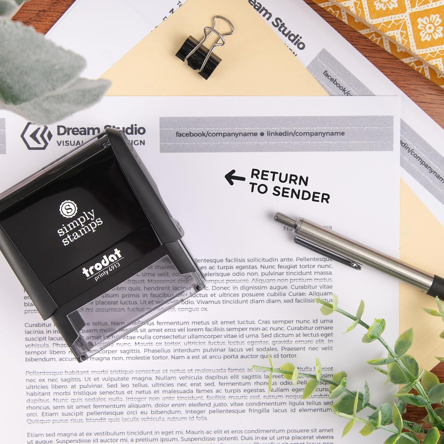 Return to Sender Office Stamp | 4 Different Sizes | 20 Designs | Multiple Color Options | Perfect for Quick Validation of Office Documents (Return to Sender, Large)