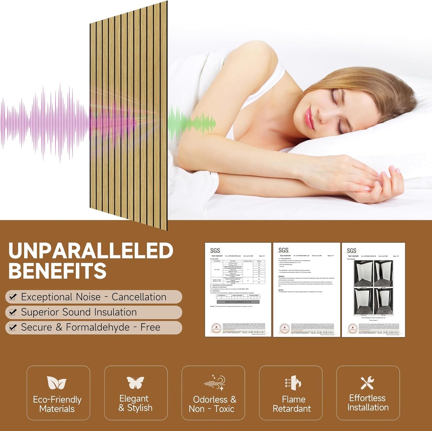 TO-TH 10 Pack Wall Tiles, 47.2” x 23.6” Sound Proof Panels for Walls, Art Wall Panels for Echo Absorption,Acoustical Barrier of Wood-Look Polyester Fiber for Home Office & Studio