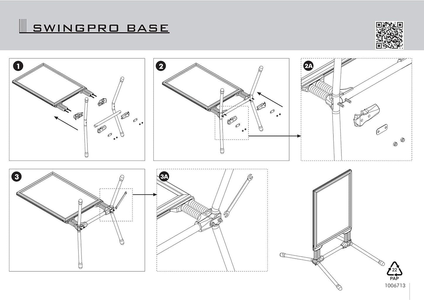 M&T Displays SwingPro Weather and Wind Resistant Outdoor Pavement, Curb, Sidewalk Sign Holder for 30x40 Inch Posters Aluminum Banner Frame Durable (Silver)