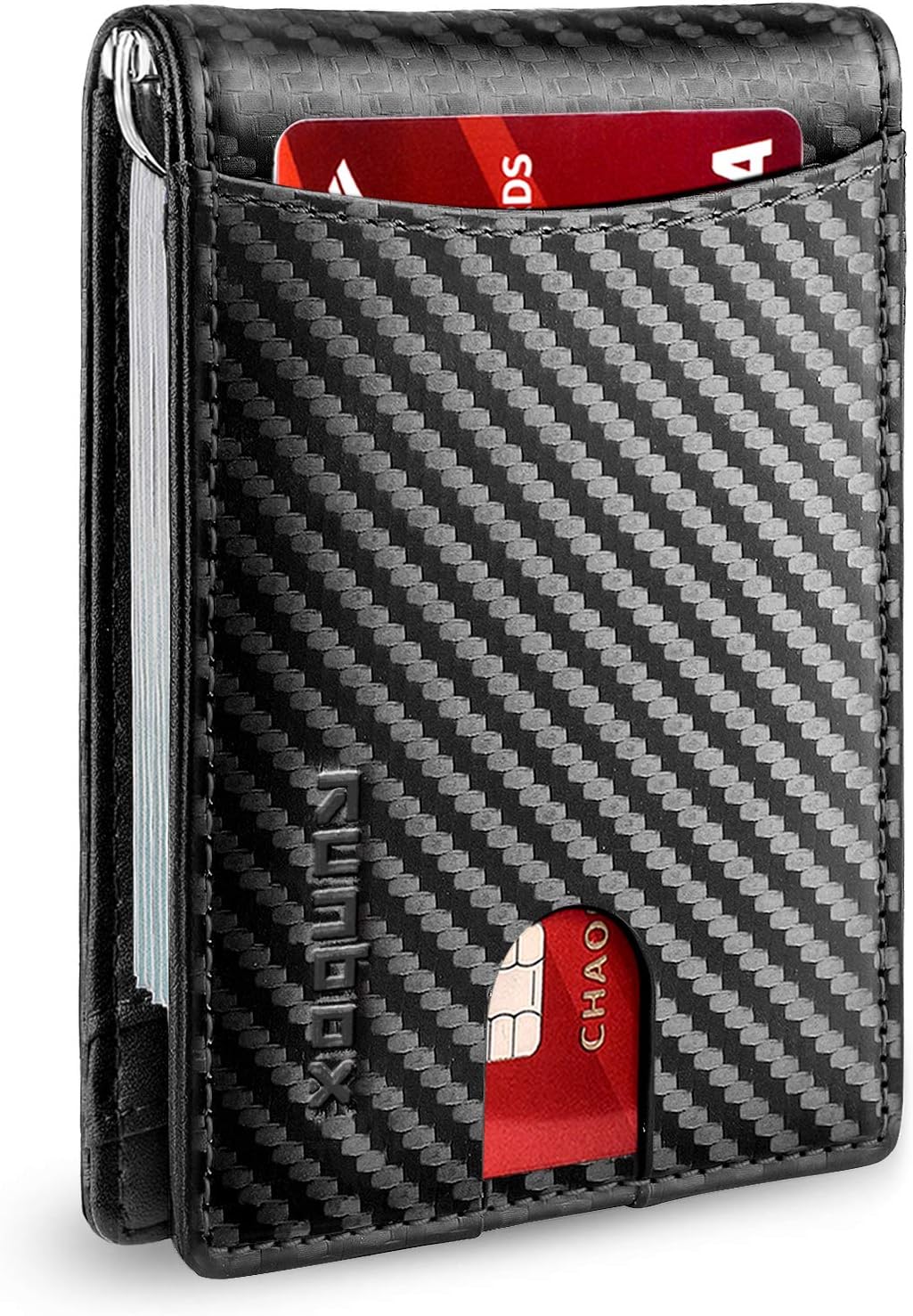 Slim Wallet for Men Genuine Leather RFID Blocking Bifold Minimalist Front Pocket Mens Wallet with Money Clip Thin Gift Box