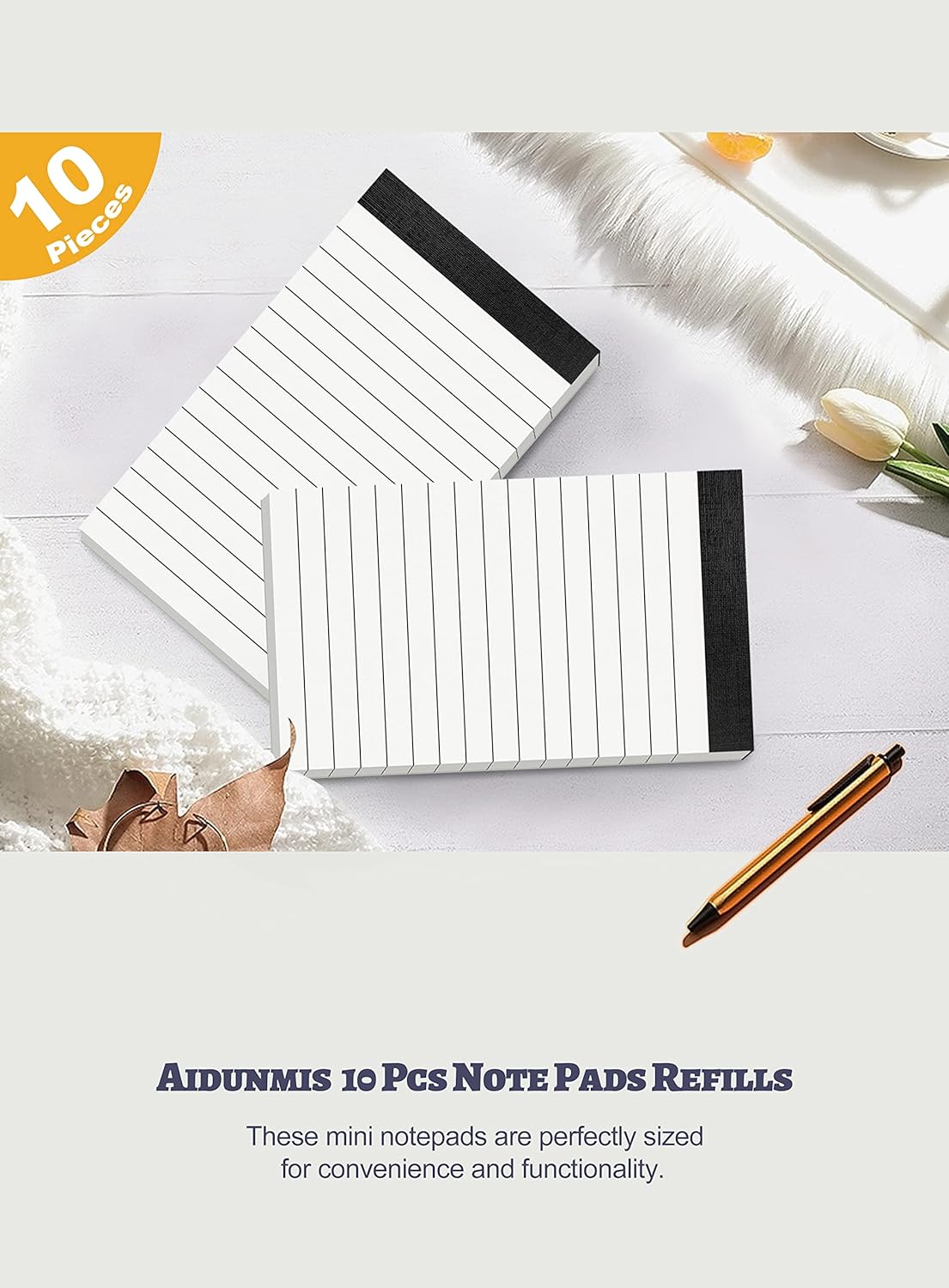 10 Pack Small Note Pads 3x5 Lined Writing Pads Mini Notepads Small Pads of Paper 3x5 With 30 Sheets per Notepad 80Gsm Paper Pads Mini Legal Pads 3x5 Inch Pocket Notebook for Taking Notes and Reminders