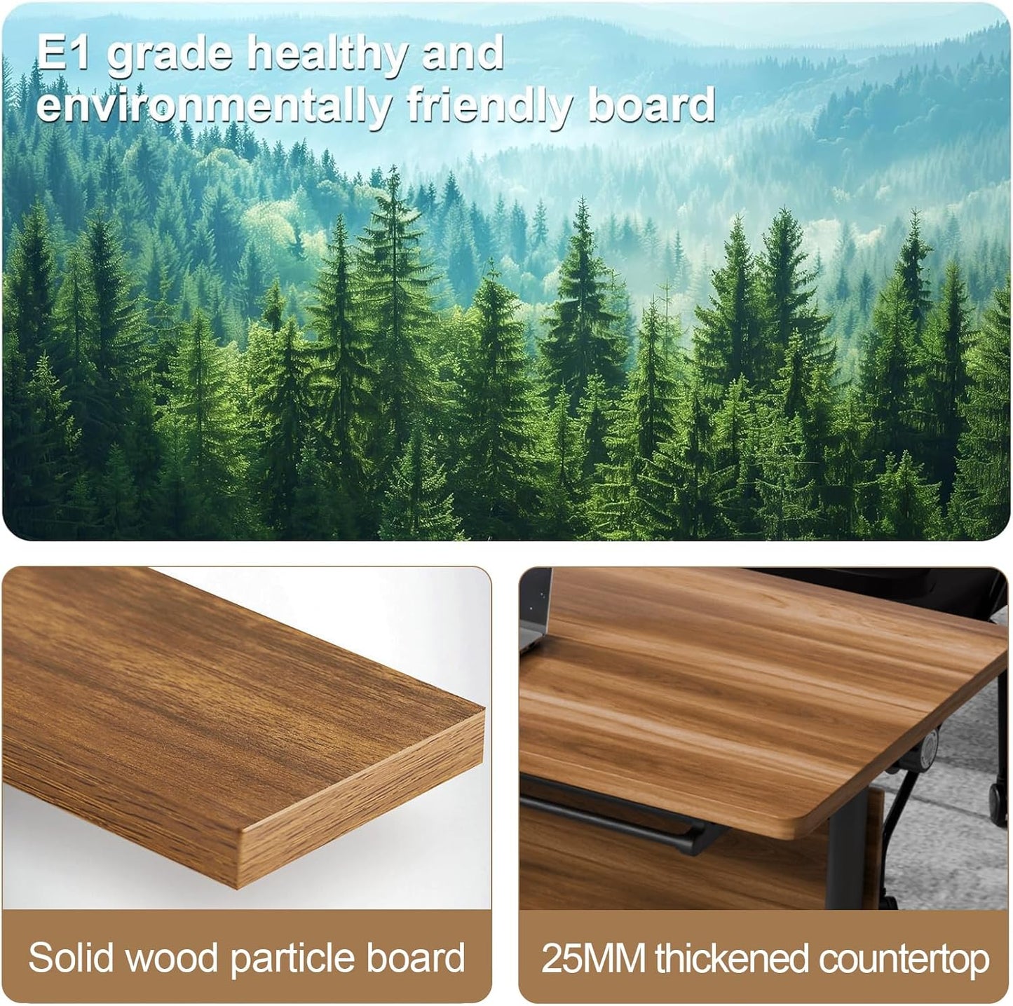 Conference Room Table with Flip-Top Design for Dynamic Meetings, Business Table Computer Desk with Heavy-Duty Frame,Foldable Seminar Meeting Tables for Home Office (2, C, 61IN)