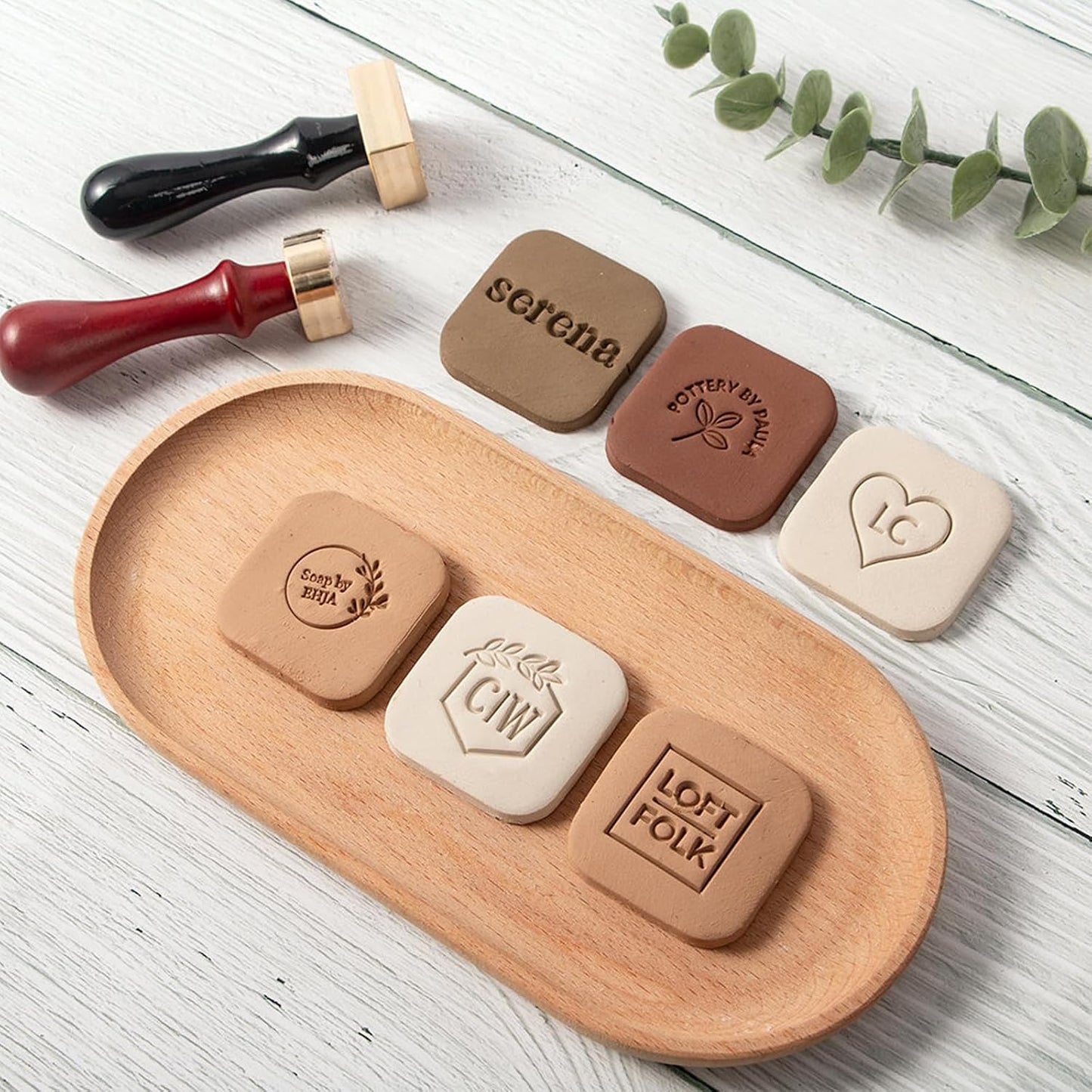 Custom Pottery Stamp for Clay - Personalized Logo Clay Stamp with Your Design - Letter Ceramic Stamps for Pottery Clay to Create Unique Imprints, Clay Potters Lovers Gifts, Polymer Clay Tools